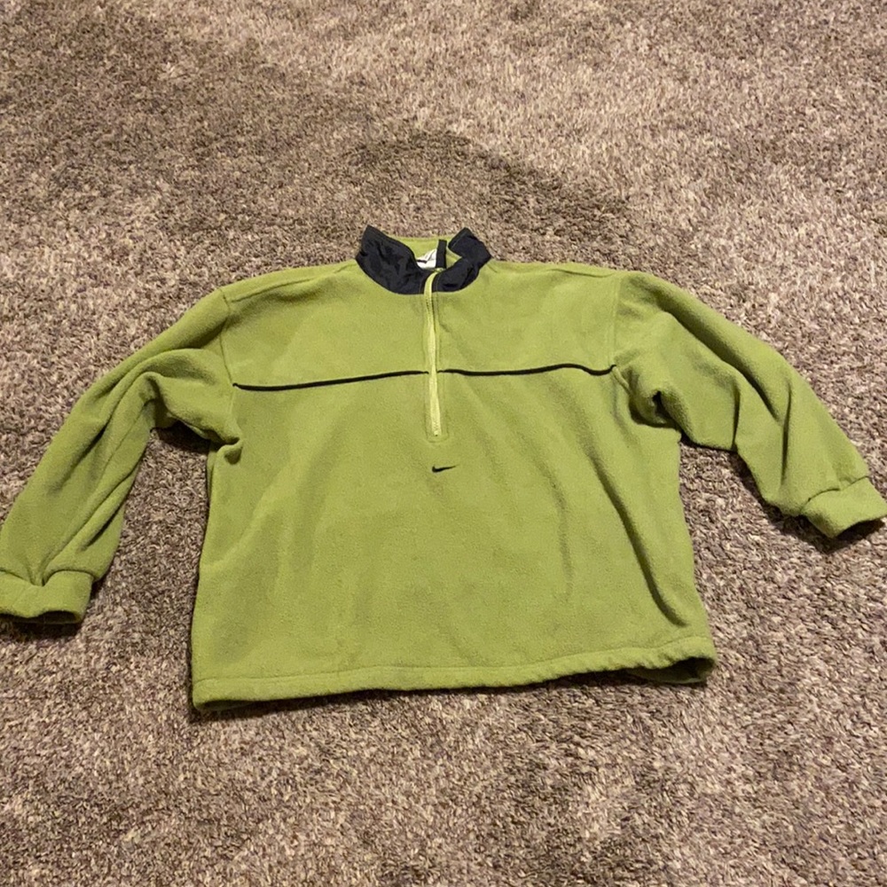 Nike green fleece quarter zip size large
